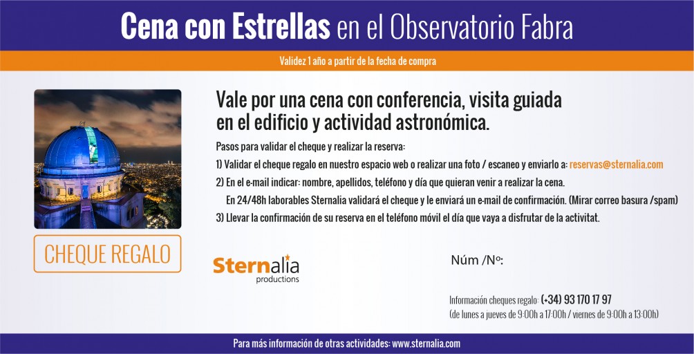 CENA CON ESTRELLAS en el Observatorio Fabra