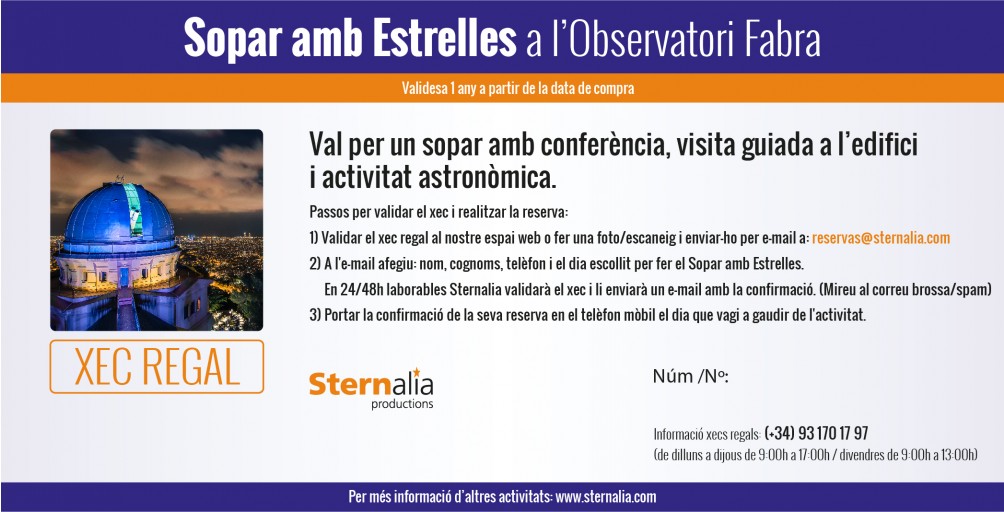 SOPAR AMB ESTRELLES a l'Observatori Fabra