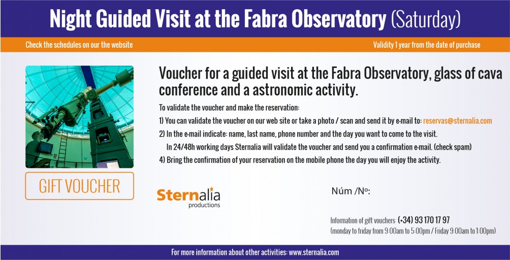 NIGHT GUIDED VISIT at the Fabra Observatory (Saturday)