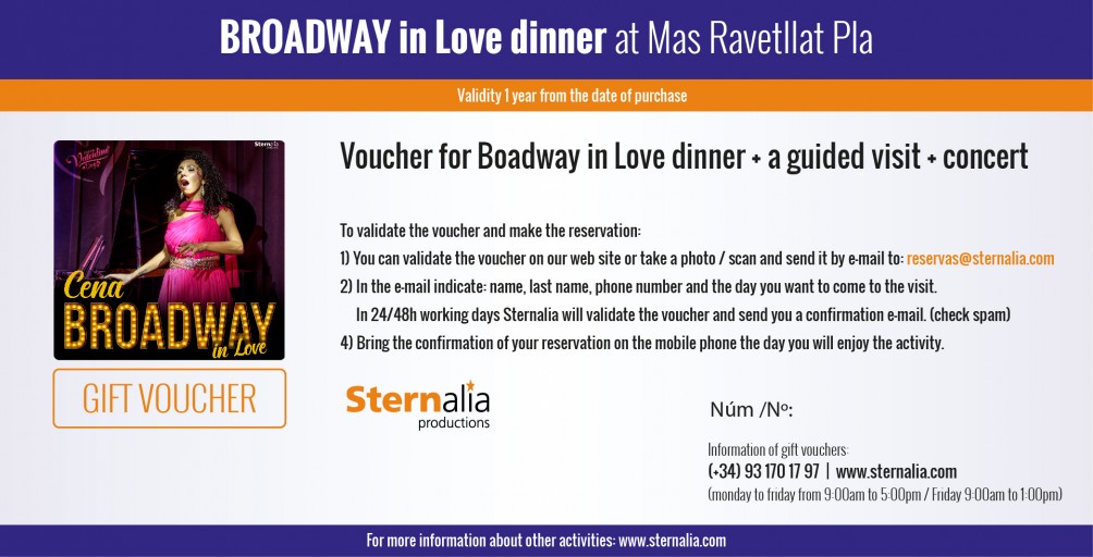 BROADWAY in Love Dinner, Mas Ravetllat Pla