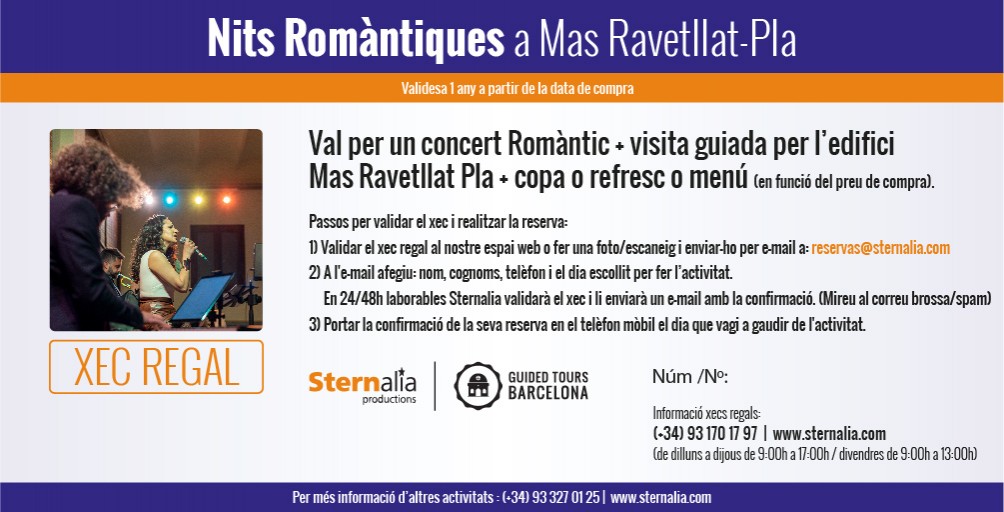 NITS ROMÁNTIQUES, Mas Ravetllat Pla