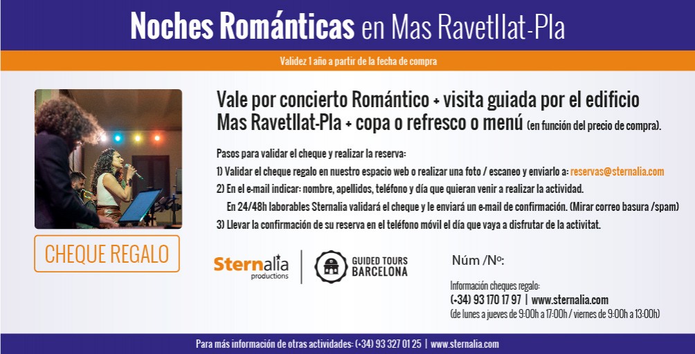 NOCHES ROMÁNTICAS, Mas Ravetllat Pla
